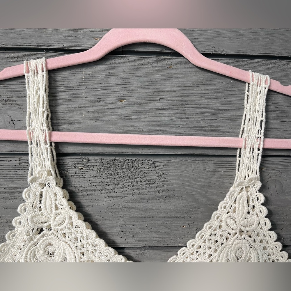 Phase One Boho Cream 100% Cotton Crochet Sleeveless Top Sz M Medium - Picture 8 of 8